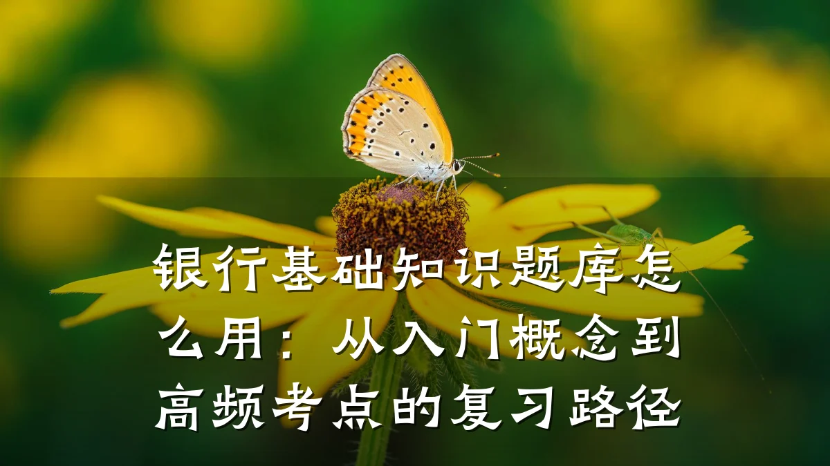 银行基础知识题库怎么用:从入门概念到高频考点的复习路径