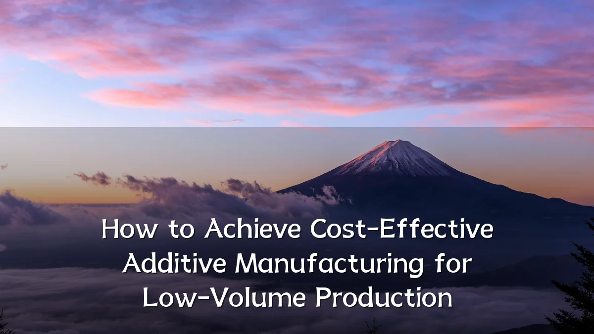 How to Achieve Cost-Effective Additive Manufacturing for Low-Volume Production