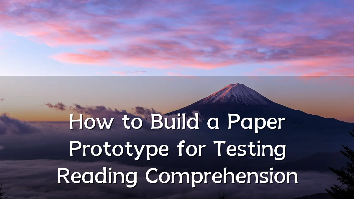 How to Build a Paper Prototype for Testing Reading Comprehension